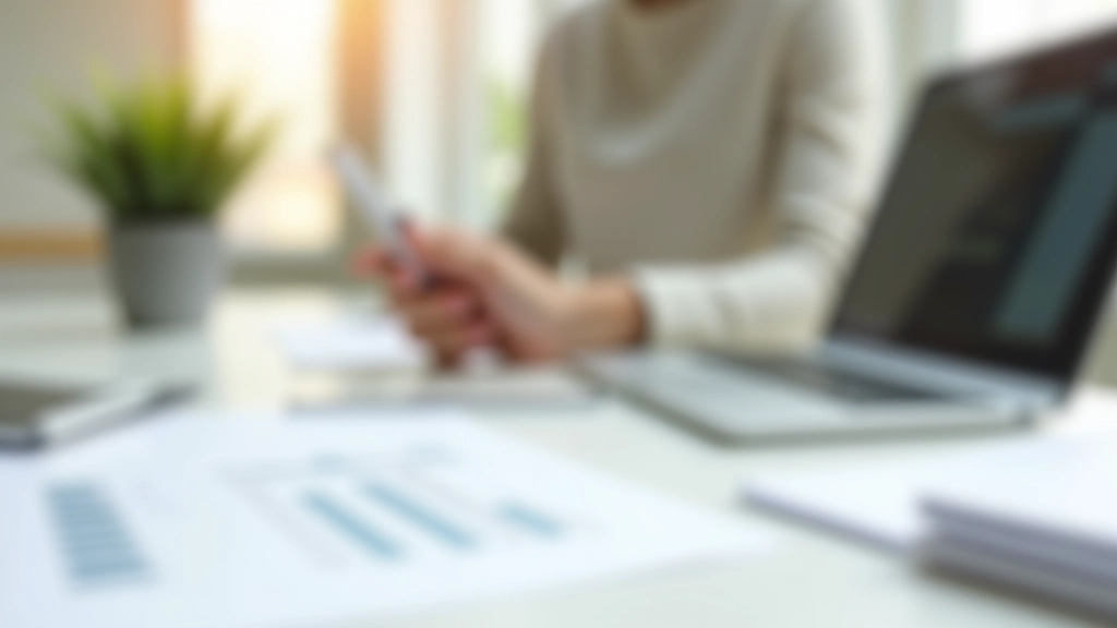 Espaço de trabalho profissional com documentos fiscais e laptop moderno, escritório bem iluminado